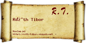 Róth Tibor névjegykártya